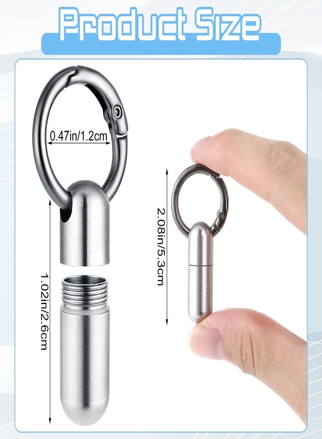 Hpmjz Small Pill Case Keychain Portable Waterproof Titanium Pocket Pill Organizer Tiny Pill Holder Bottle Carabiner Clip Pill Holder Bottle for Outdoor Camping Travel Purse - Image 2